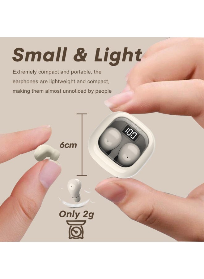 fantasize Smallest Invisible Mini Earbuds Wireless Bluetooth, Low Profile Micro Tiny Discreet Hidden Earbuds for Work, Small Headphones, Invisible Sleep Wireless Earphone, IPX5 Waterproof for Small Ear (Black) - Image 2